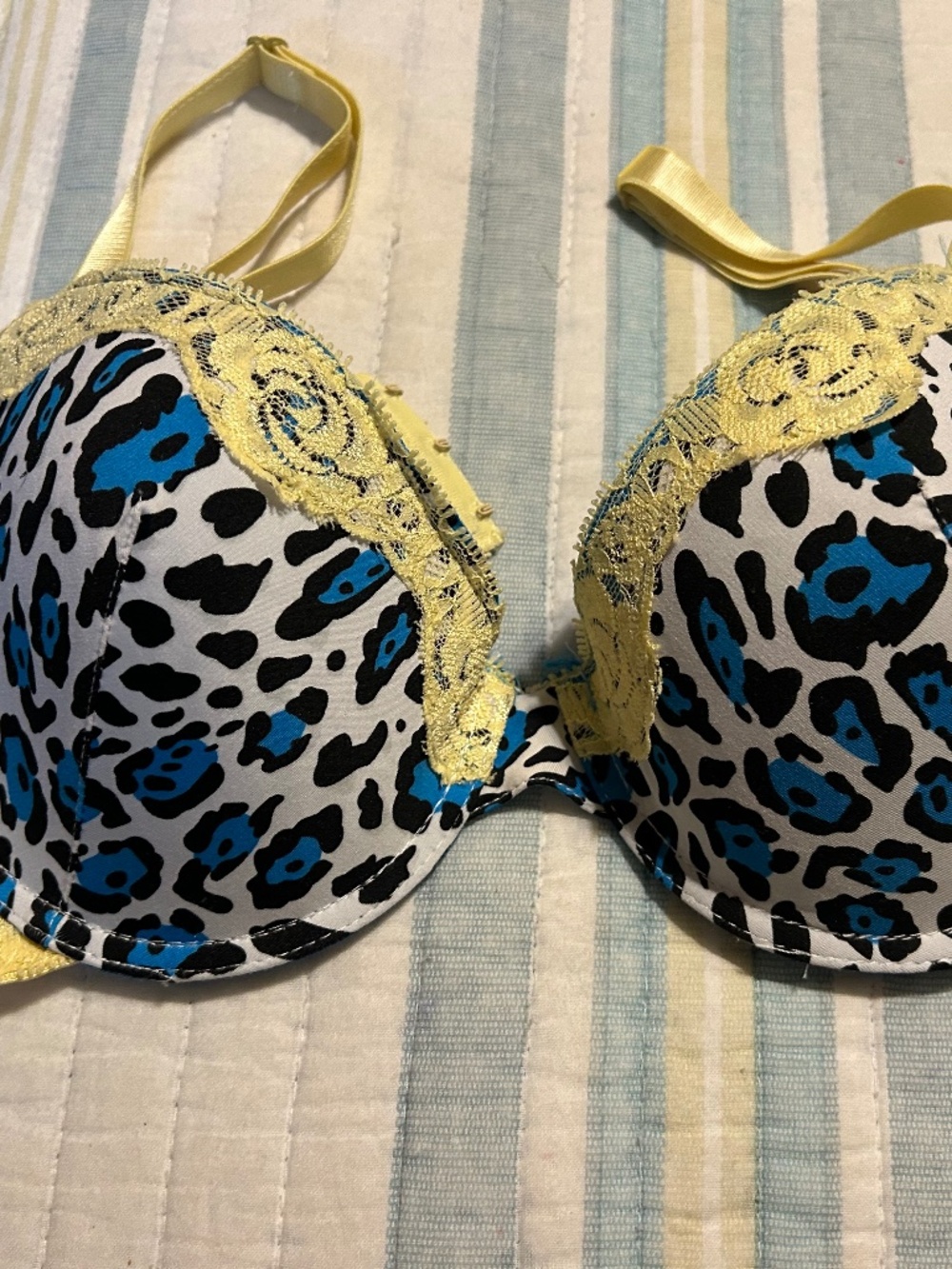 Sophie B Blue Leopard Bra